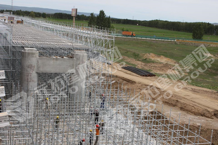 内蒙古绕城公路使用承插型盘扣式脚手架整体搭建效果