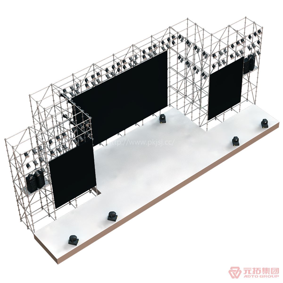 圆盘脚手架搭设的舞台架